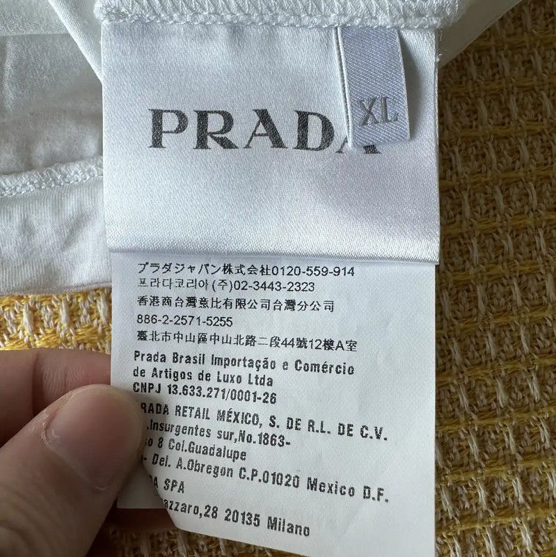 Prada Prada Summer XL Men's White Cotton T-Shirt Size US XL / EU 56 / 4 - 6 Thumbnail