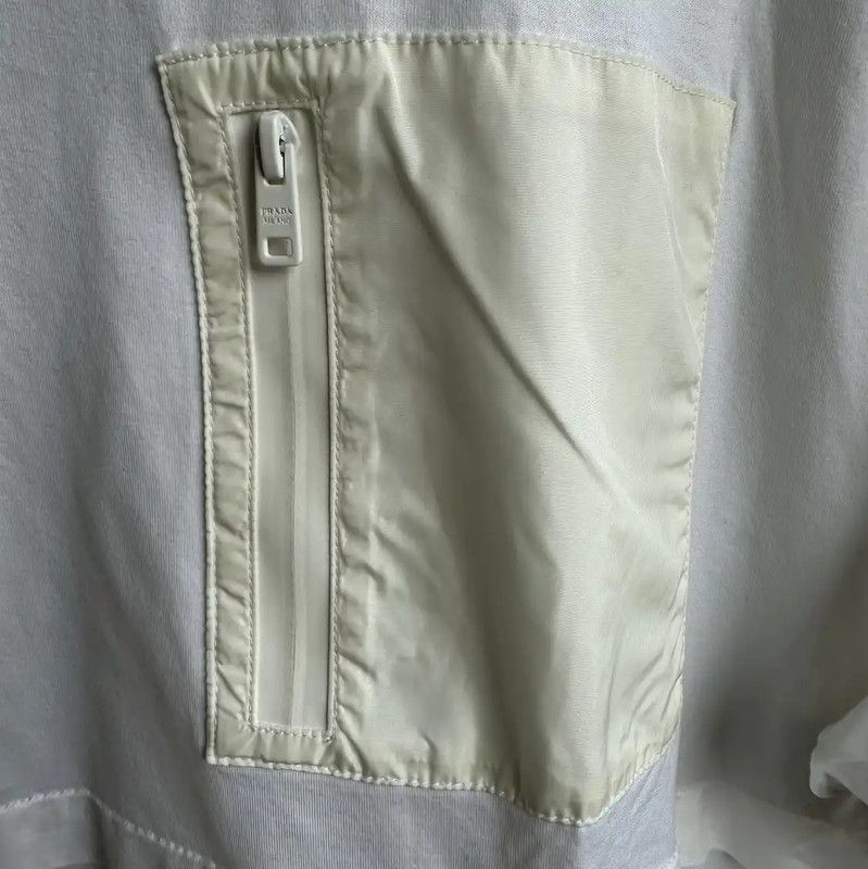 Prada Prada Summer XL Men's White Cotton T-Shirt Size US XL / EU 56 / 4 - 5 Thumbnail