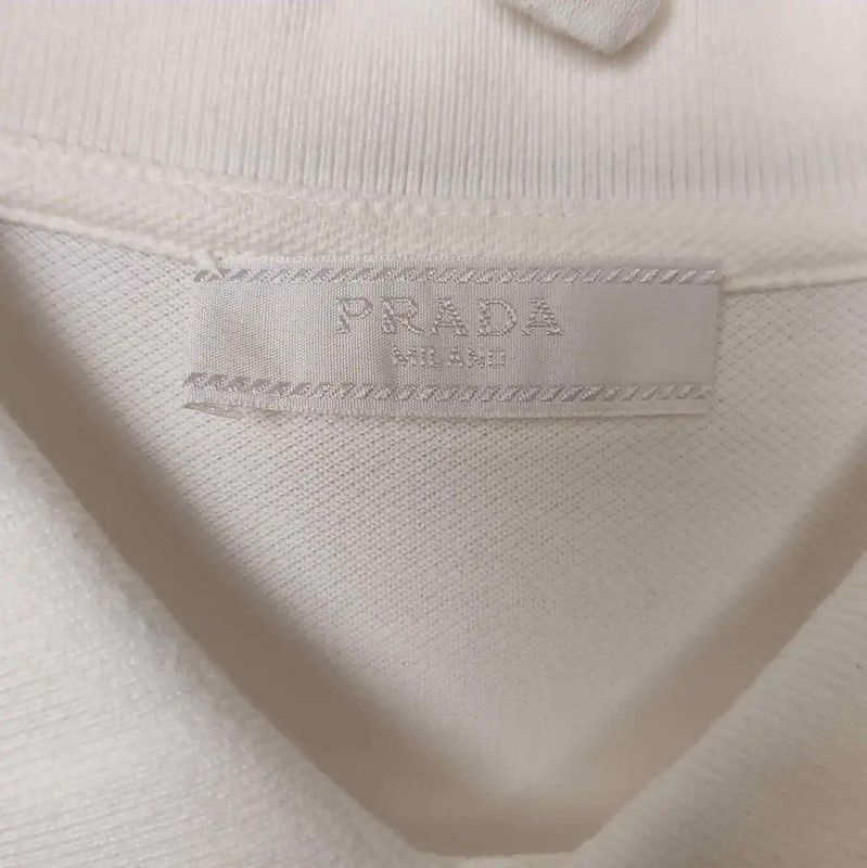 Prada Prada White Cotton Men's Polo Shirt Size US XL / EU 56 / 4 - 3 Thumbnail