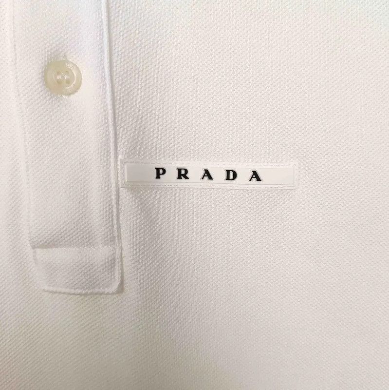 Prada Prada White Cotton Men's Polo Shirt Size US M / EU 48-50 / 2 - 4 Thumbnail