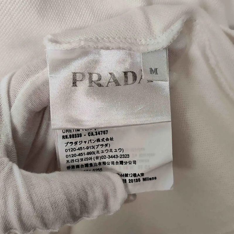 Prada Prada White Cotton Men's Polo Shirt Size US M / EU 48-50 / 2 - 5 Thumbnail