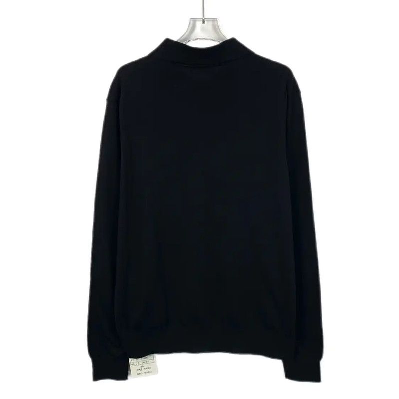 Prada Prada Black Cotton Knit Long Sleeve Shirt Size US L / EU 52-54 / 3 - 2 Thumbnail