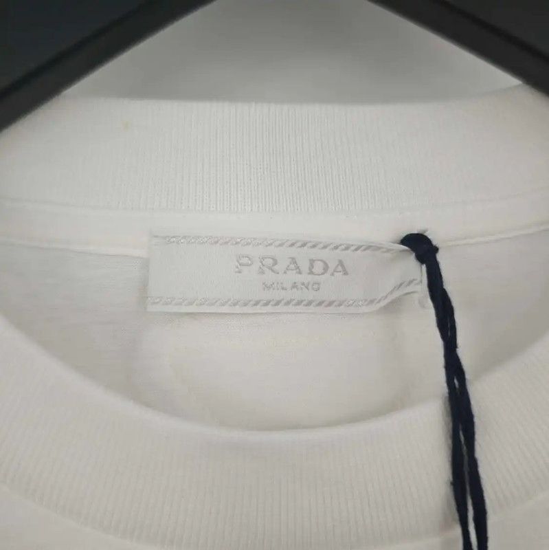 Prada Prada Summer White Cotton Men's T-Shirt Size US S / EU 44-46 / 1 - 4 Thumbnail