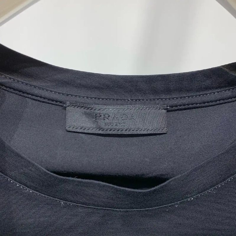 Prada Prada Black Cotton Men's T-shirt Size US L / EU 52-54 / 3 - 2 Thumbnail