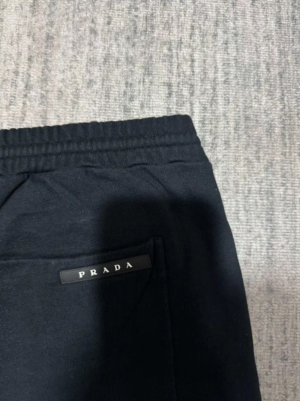 Prada Prada Black Cotton Logo Embroidered Casual Pants Size US 36 / EU 52 - 3 Thumbnail