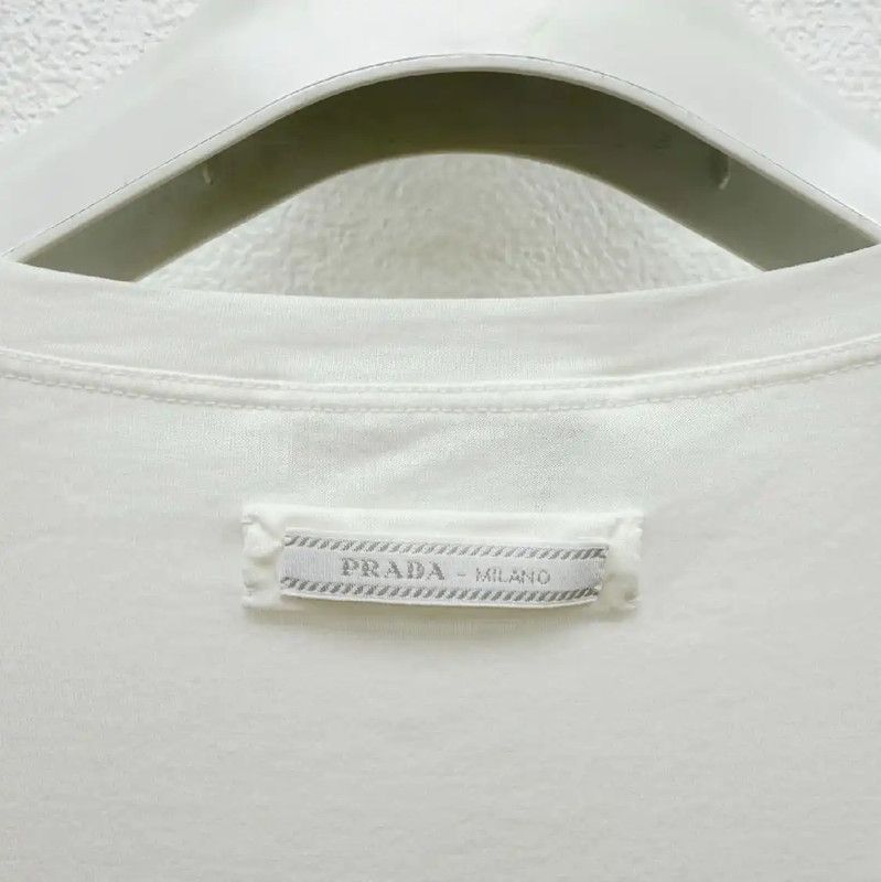 Prada Prada White Long Sleeve Men's T-Shirt Size US M / EU 48-50 / 2 - 5 Thumbnail