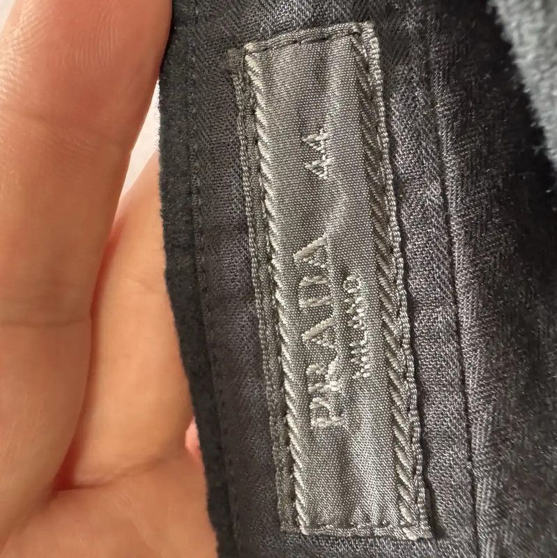 Prada Prada Black Cotton Embroidered Logo Casual Pants Size US 28 / EU 44 - 4 Thumbnail