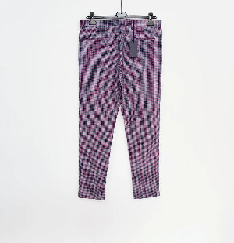 Prada Prada XL Purple Wool Checkered Trousers Size US 44 / EU 60 - 2 Thumbnail