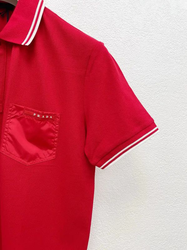 Prada Prada Red Short Sleeve Cotton Polo Shirt Size US M / EU 48-50 / 2 - 3 Thumbnail