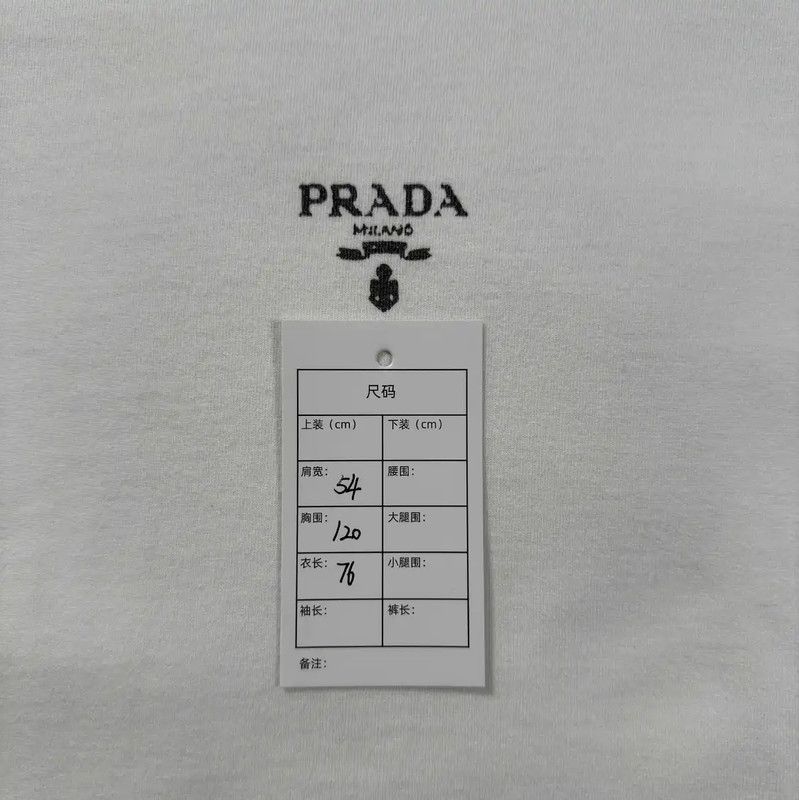 Prada Prada White Cotton Men's T-Shirt in XL Size Size US XL / EU 56 / 4 - 5 Thumbnail