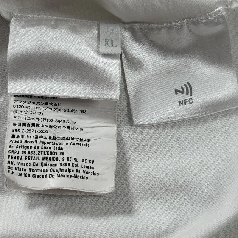 Prada Prada White Cotton Men's T-Shirt in XL Size Size US XL / EU 56 / 4 - 4 Thumbnail