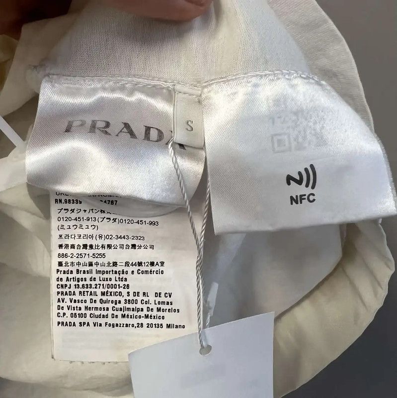 Prada Prada White Cotton Men's T-Shirt Size US S / EU 44-46 / 1 - 5 Thumbnail