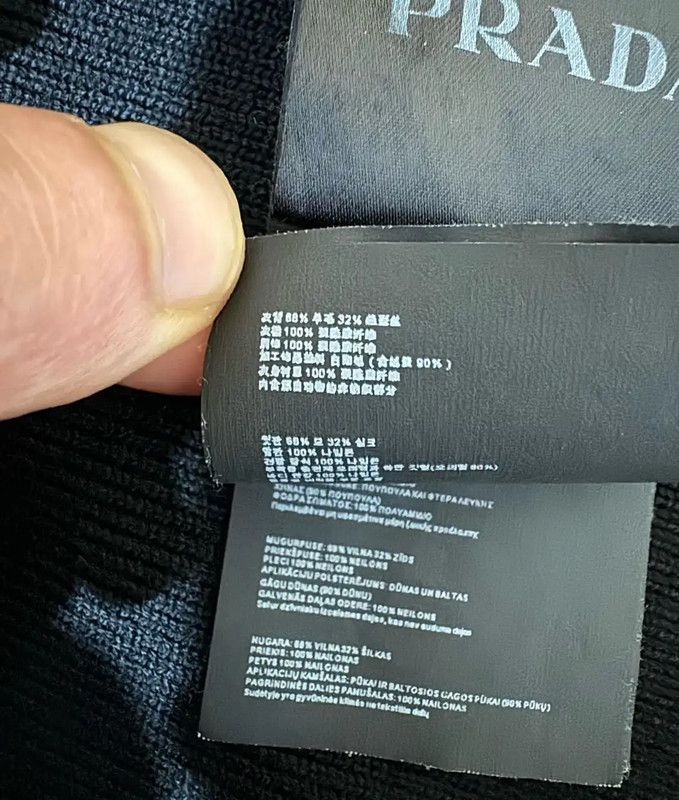 Prada Prada Black Wool Logo Embroidered Down Vest Size US M / EU 48-50 / 2 - 5 Thumbnail