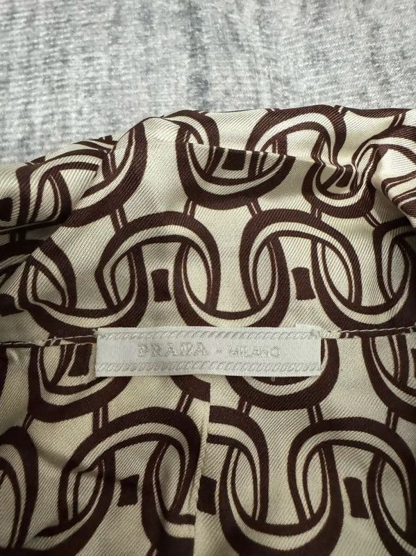 Prada Prada White Silk Printed Jacket Size US S / EU 44-46 / 1 - 3 Thumbnail