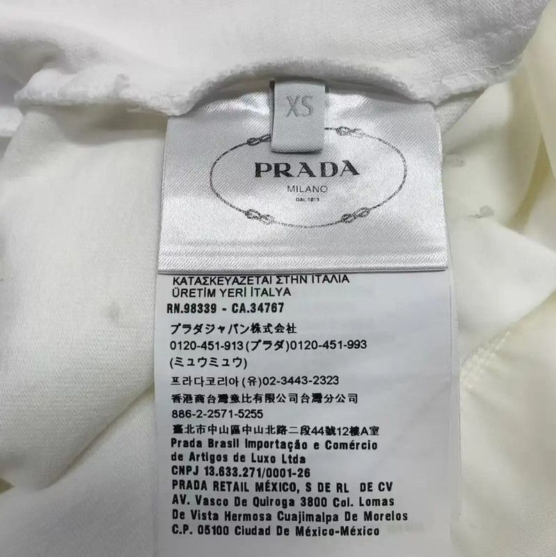 Prada Prada White Cotton Men's T-Shirt Size US XS / EU 42 / 0 - 5 Thumbnail