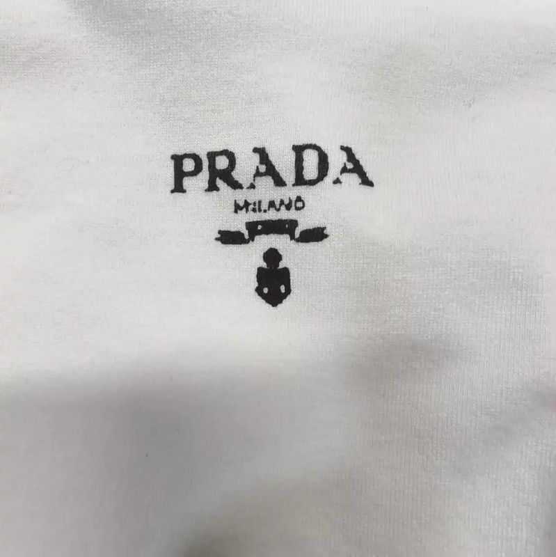 Prada Prada White Cotton Men's T-Shirt Size US XS / EU 42 / 0 - 3 Thumbnail
