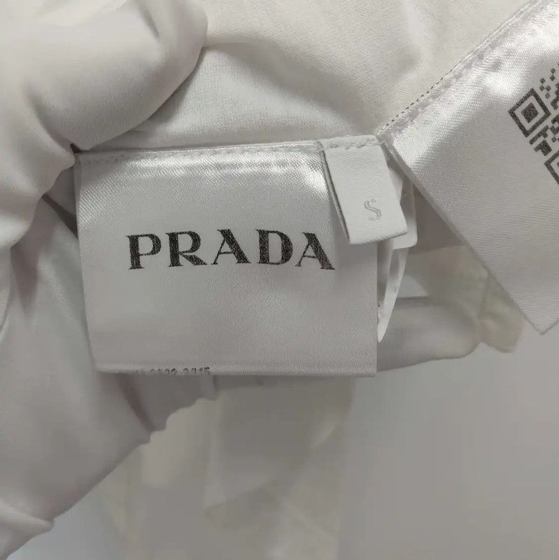 Prada Prada White Cotton Short Sleeve T-Shirt Size US S / EU 44-46 / 1 - 6 Thumbnail