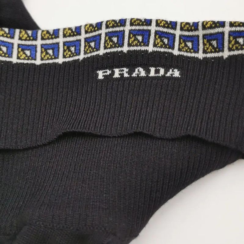 Prada Prada Black Wool Embroidered Logo Sweater Size US M / EU 48-50 / 2 - 3 Thumbnail