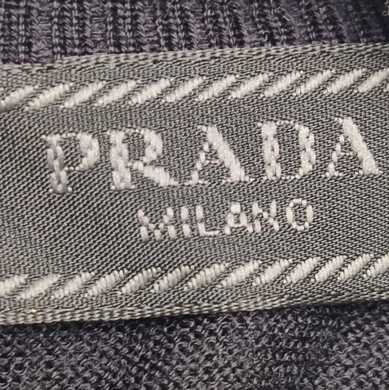 Prada Prada Black Wool Embroidered Logo Sweater Size US M / EU 48-50 / 2 - 4 Thumbnail