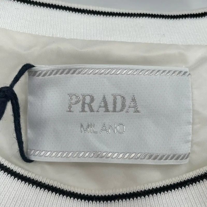 Prada Prada Summer Men's White Cotton T-Shirt Size US M / EU 48-50 / 2 - 3 Thumbnail