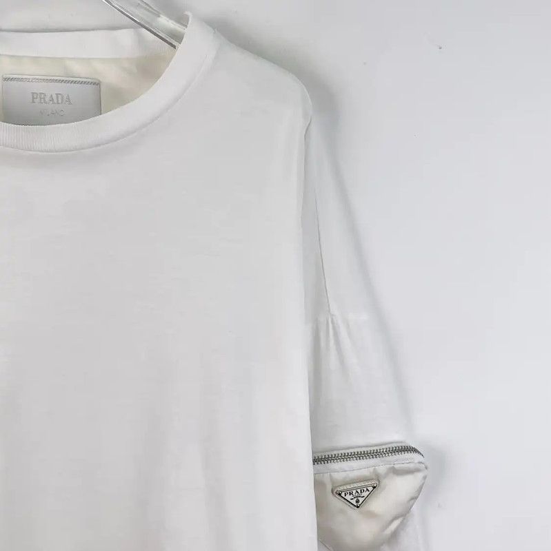 Prada Prada White Men's T-Shirt Size L Size US L / EU 52-54 / 3 - 3 Thumbnail