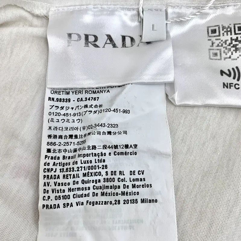 Prada Prada White Men's T-Shirt Size L Size US L / EU 52-54 / 3 - 8 Thumbnail