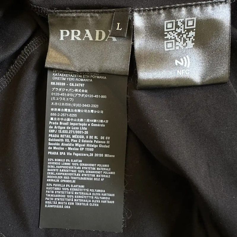 Prada Prada Black Cotton Blend Logo Men's T-Shirt Size US L / EU 52-54 / 3 - 4 Thumbnail