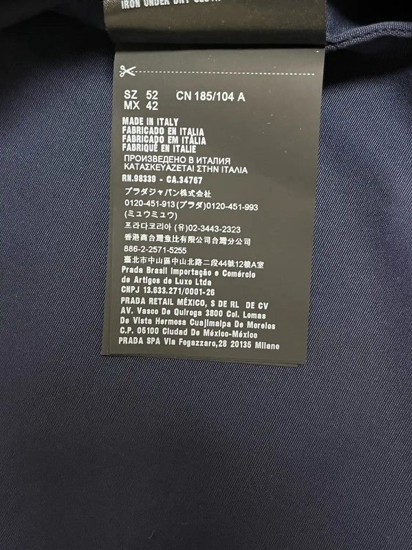 Prada Prada Men's Navy Cotton Jacket Size US XL / EU 56 / 4 - 8 Thumbnail