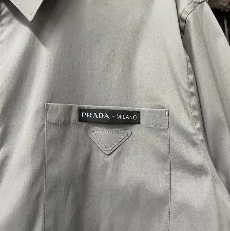 Prada Prada Men's Long Sleeve Grey Shirt Size US M / EU 48-50 / 2 - 5 Thumbnail
