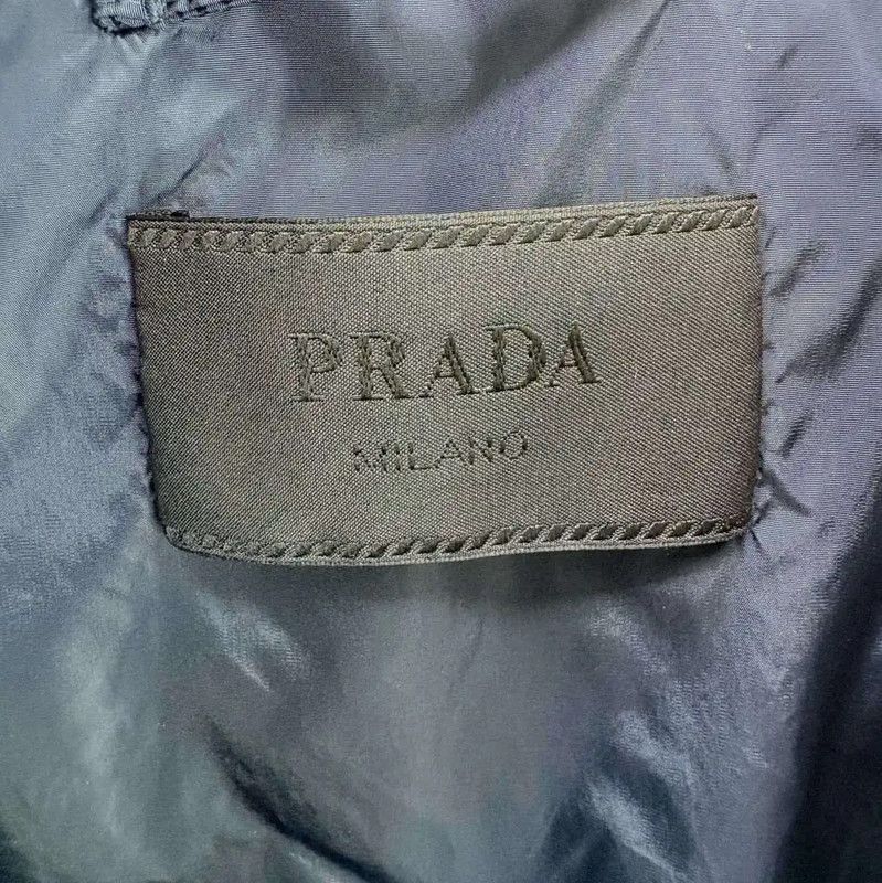 Prada Prada Men's Dark Blue Quilted Down Jacket Size US S / EU 44-46 / 1 - 4 Thumbnail