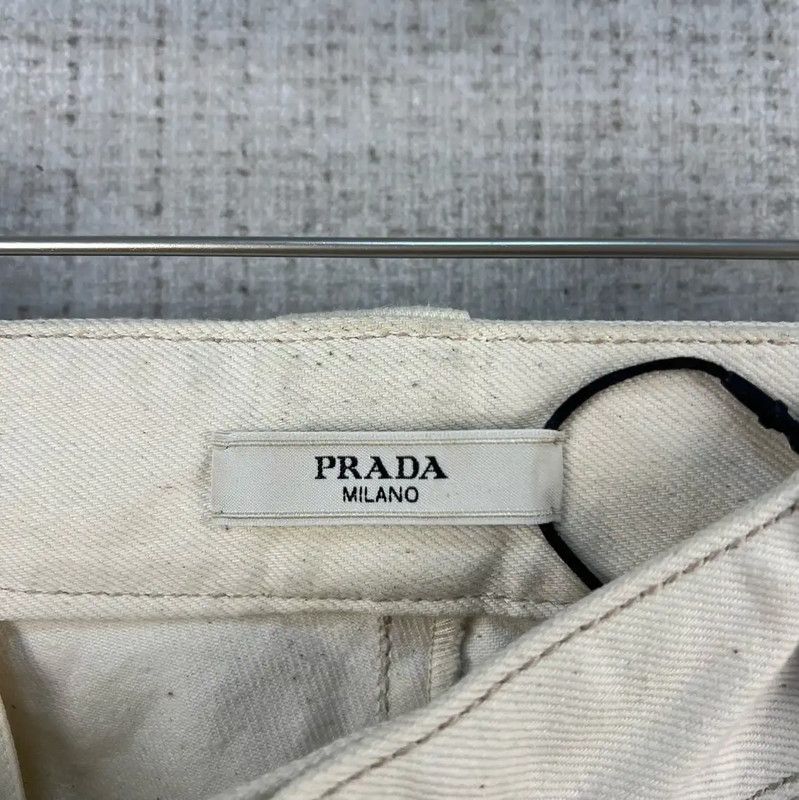 Prada Prada Men's Beige Cotton Logo Shorts Size US 34 / EU 50 - 4 Thumbnail