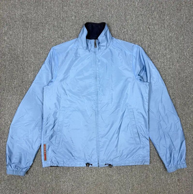 Prada Prada Blue Nylon Lightweight Jacket Size US XL / EU 56 / 4 - 2 Thumbnail