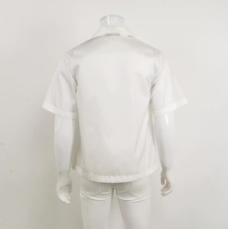 Prada Prada Men's Short Sleeve Embroidered Logo Shirt Size US M / EU 48-50 / 2 - 2 Thumbnail