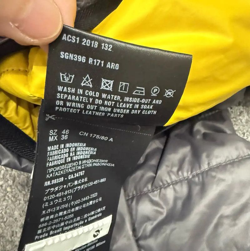 Prada Prada Men's Gray Quilted Down Jacket Size US M / EU 48-50 / 2 - 5 Thumbnail