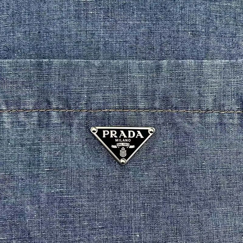 Prada Prada Light Blue Short Sleeve Denim Shirt Size US M / EU 48-50 / 2 - 4 Thumbnail