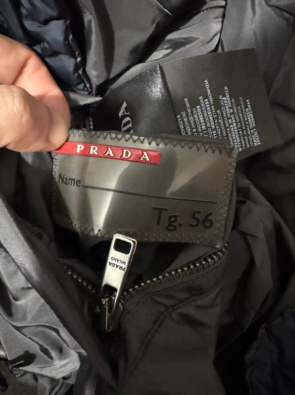 Prada Prada Embroidered Logo Navy Down Jacket Size US XL / EU 56 / 4 - 5 Thumbnail