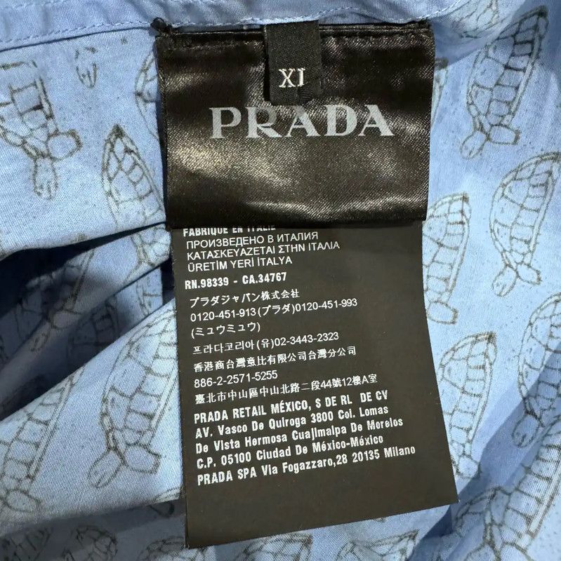 Prada Prada Blue Cotton Men's Shirt XL Size US XL / EU 56 / 4 - 4 Thumbnail