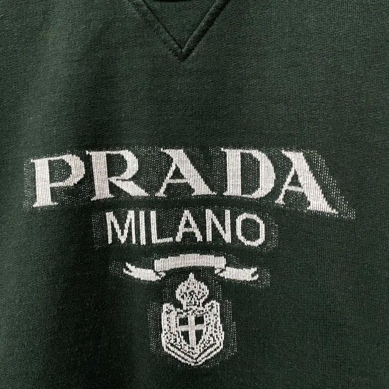 Prada Prada Milano Long Sleeve Green Sweatshirt Size US L / EU 52-54 / 3 - 5 Thumbnail
