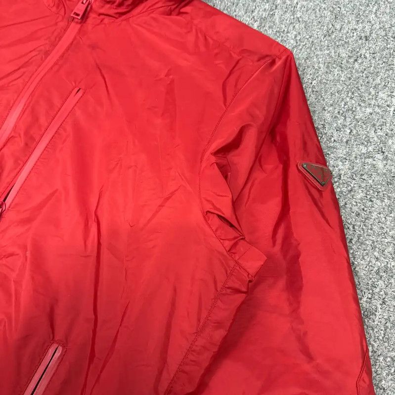 Prada Prada Red Nylon Hooded Jacket for Men Size US XL / EU 56 / 4 - 3 Thumbnail
