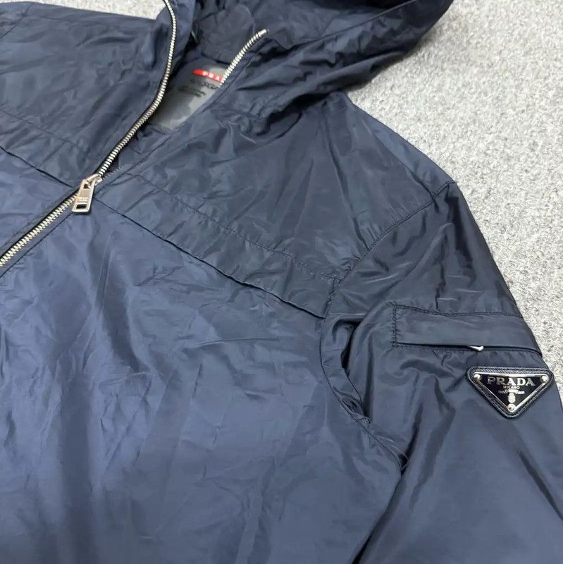 Prada Prada Men's Blue Polyester Hooded Jacket Size US L / EU 52-54 / 3 - 3 Thumbnail