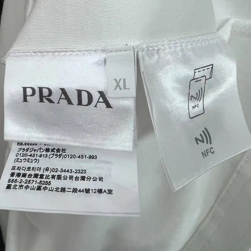 Prada Prada White Cotton Men's T-Shirt XL Size Size US XL / EU 56 / 4 - 5 Thumbnail