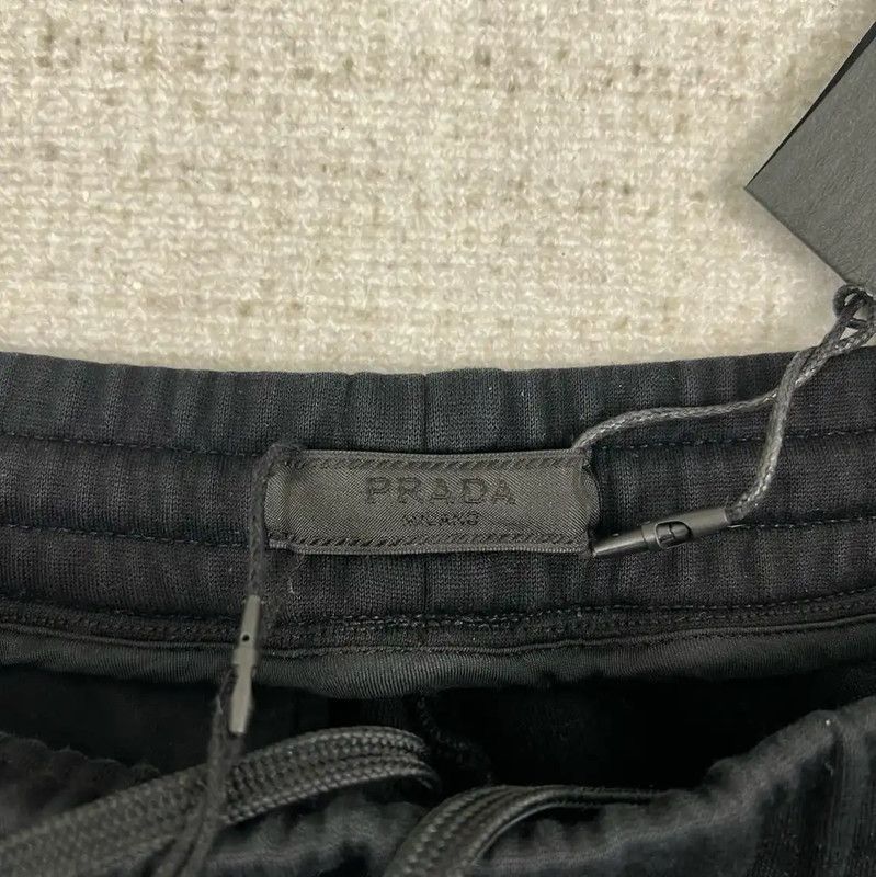 Prada Prada Black Cotton Logo Casual Pants Size US 32 / EU 48 - 4 Thumbnail