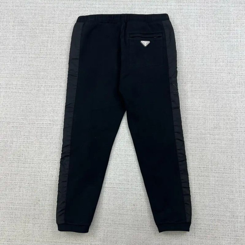 Prada Prada Black Cotton Logo Casual Pants Size US 32 / EU 48 - 2 Thumbnail