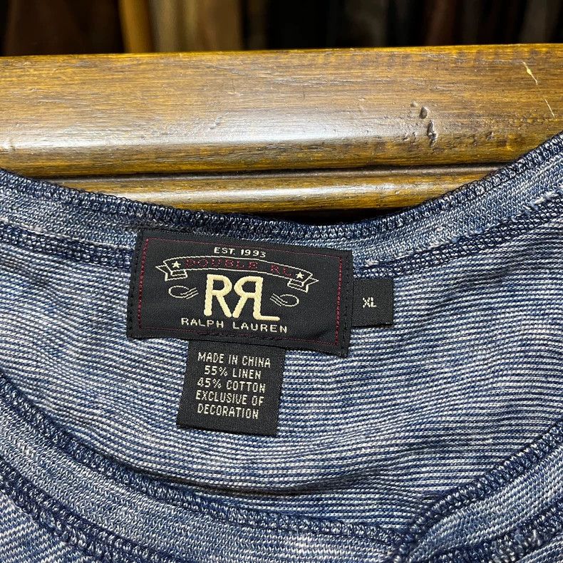 RRL Ralph Lauren RRL Vintage Henley Short Sleeve T-shirt - dmc Size US XL / EU 56 / 4 - 3 Thumbnail
