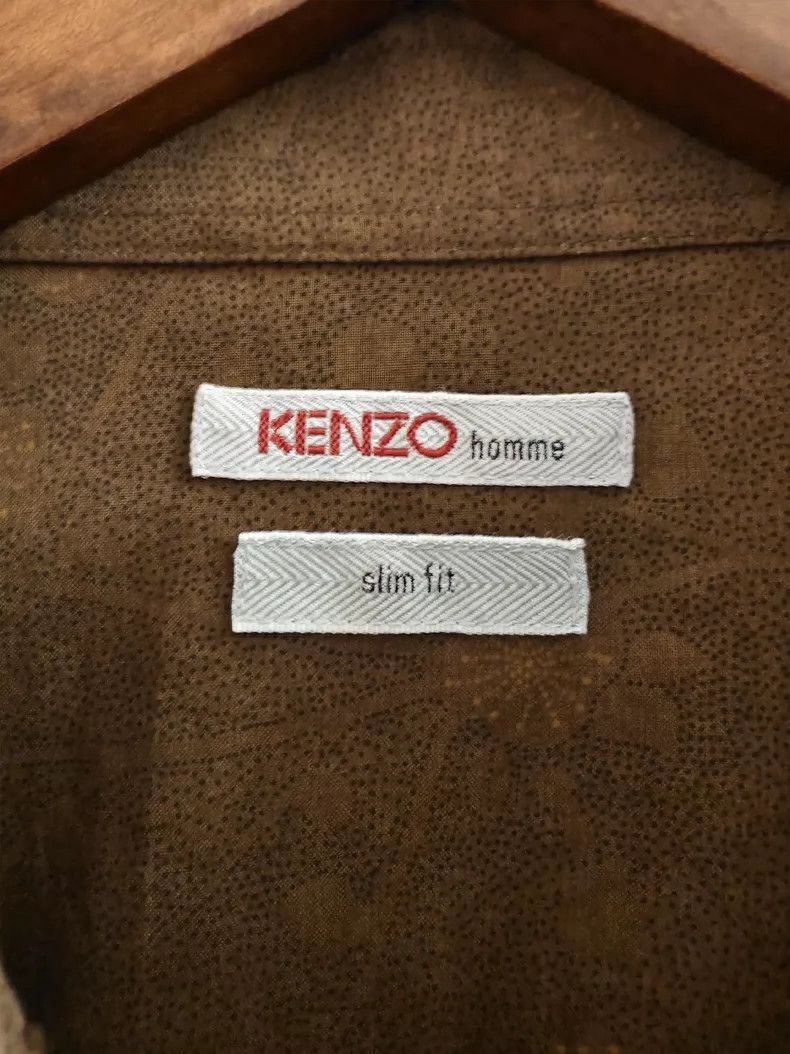 Vintage KENZO Brown Long Sleeve Shirt - dmc Size US L / EU 52-54 / 3 - 3 Thumbnail