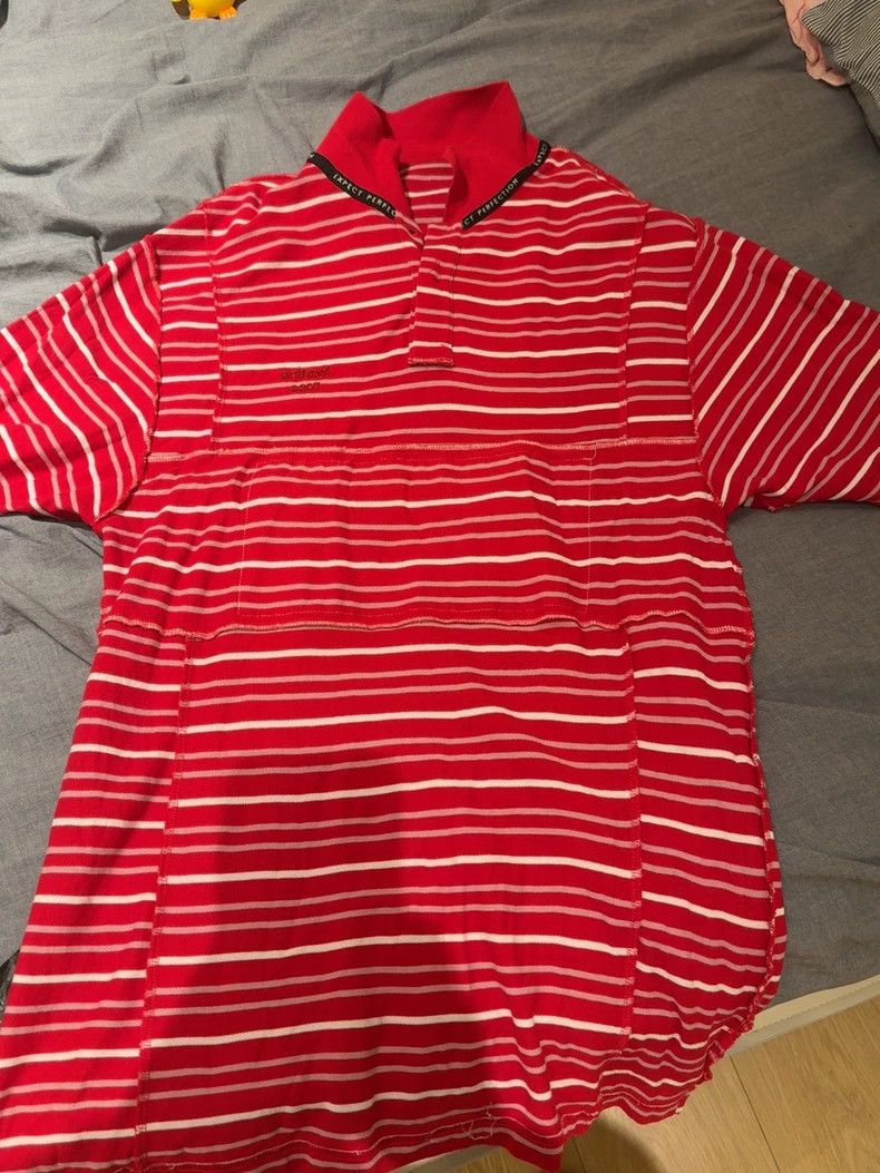 Martine Rose Martine Rose Red Stripe Polo - dmc Size US XXS / EU 40 - 3 Thumbnail