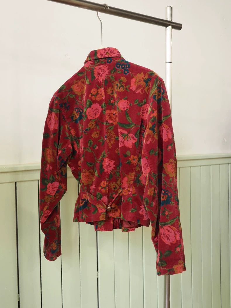 Kenzo Vintage Kenzo 80s Floral Flocked Shirt - dmc Size US S / EU 44-46 / 1 - 2 Thumbnail