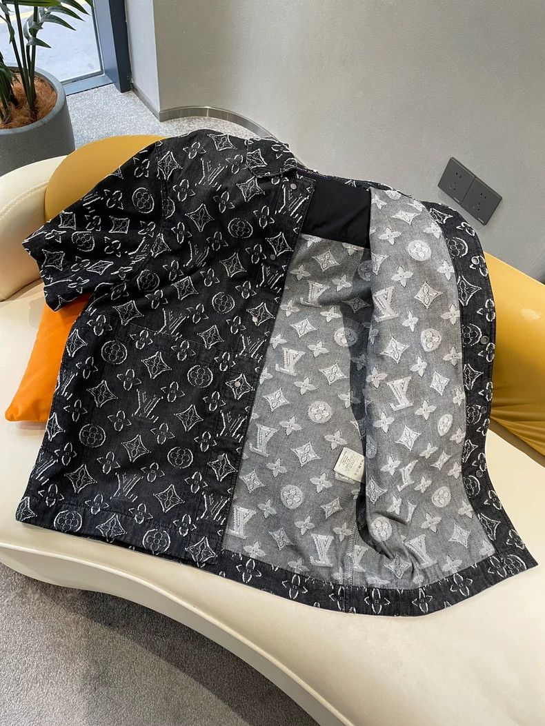 Louis Vuitton LV Black Floral Denim Short Sleeve Shirt - dmc Size US S / EU 44-46 / 1 - 3 Thumbnail