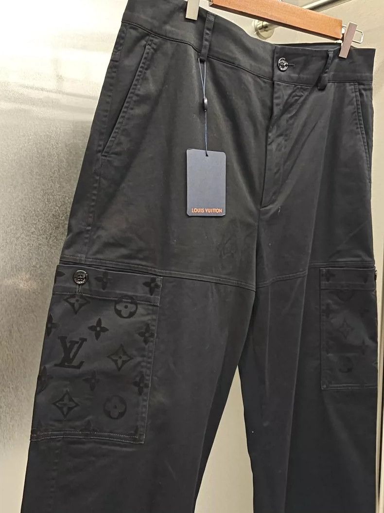 Louis Vuitton LV Black Flocked Casual Pants - dmc Size US 34 / EU 50 - 4 Thumbnail