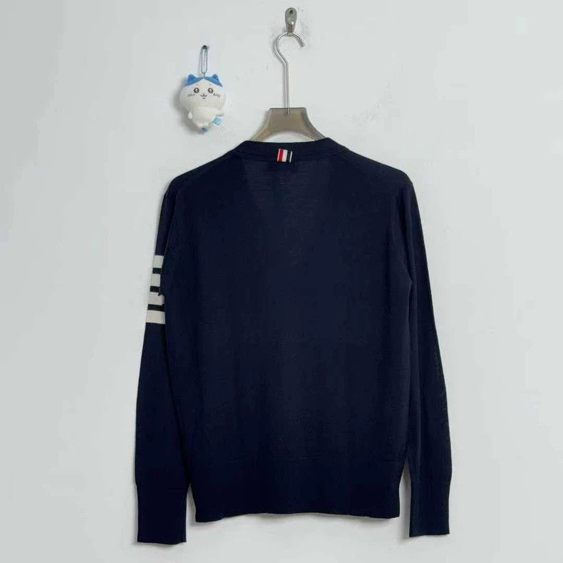 Thom Browne ThomBrowne Navy Wool Cardigan 4-Stripe - dmc Size US S / EU 44-46 / 1 - 3 Thumbnail